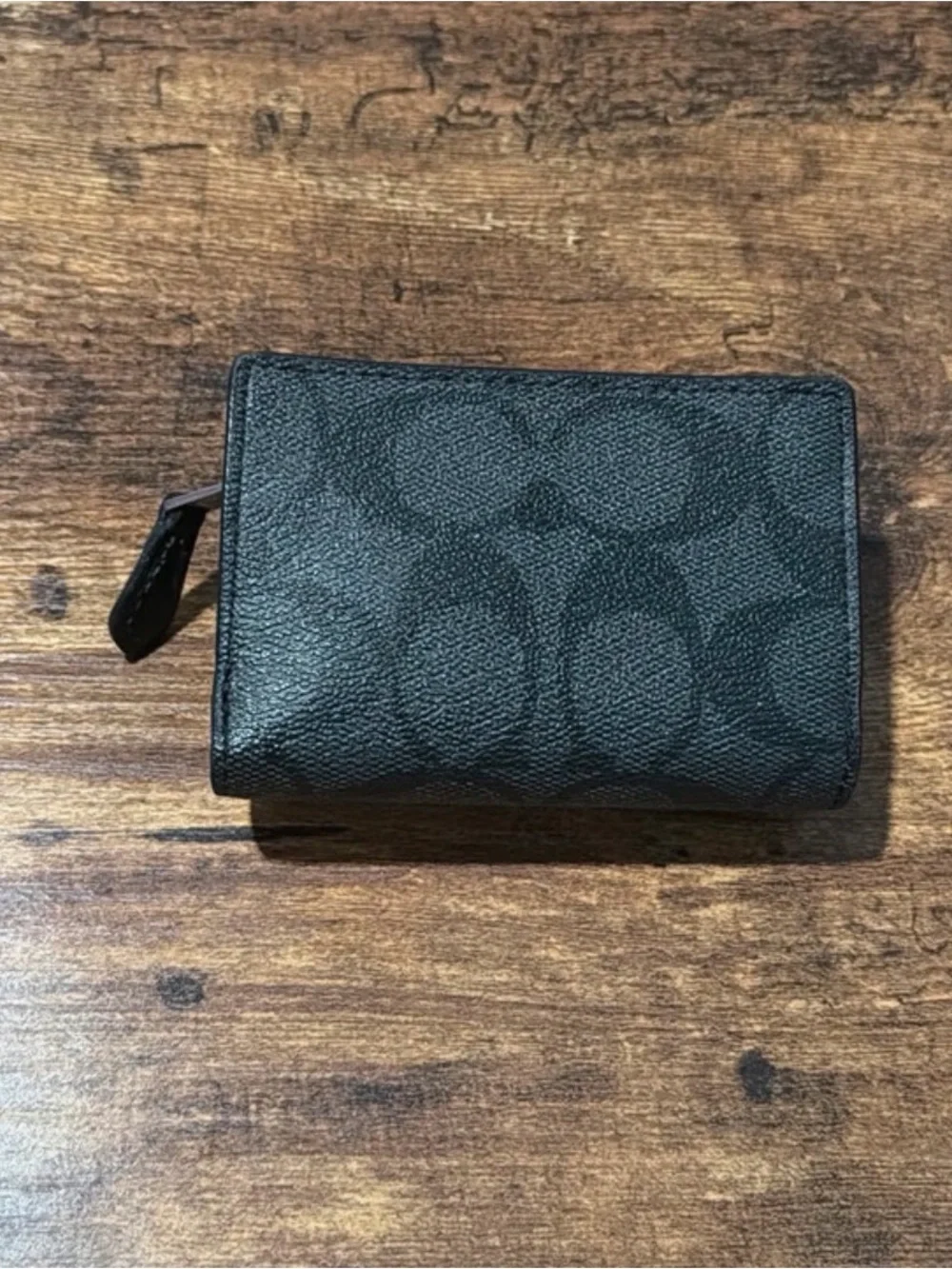 Coach Black Leather Compact Key & Card Holder